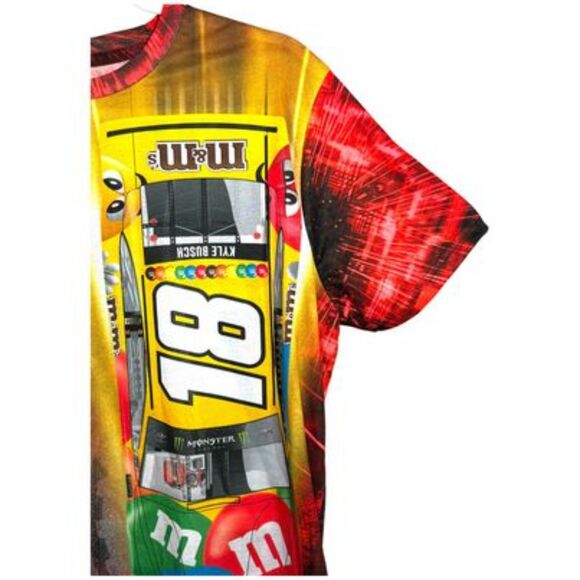 Kyle Busch M&M Joe Gibbs NASCAR All Over Print T-Shirt (S) - Picture 7 of 9